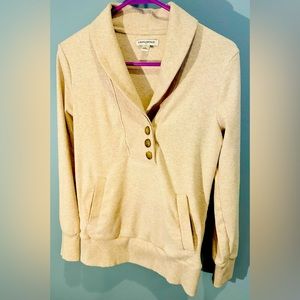 Banana Republic Women’s Sweater button v-neck pullover Small beige/ivory